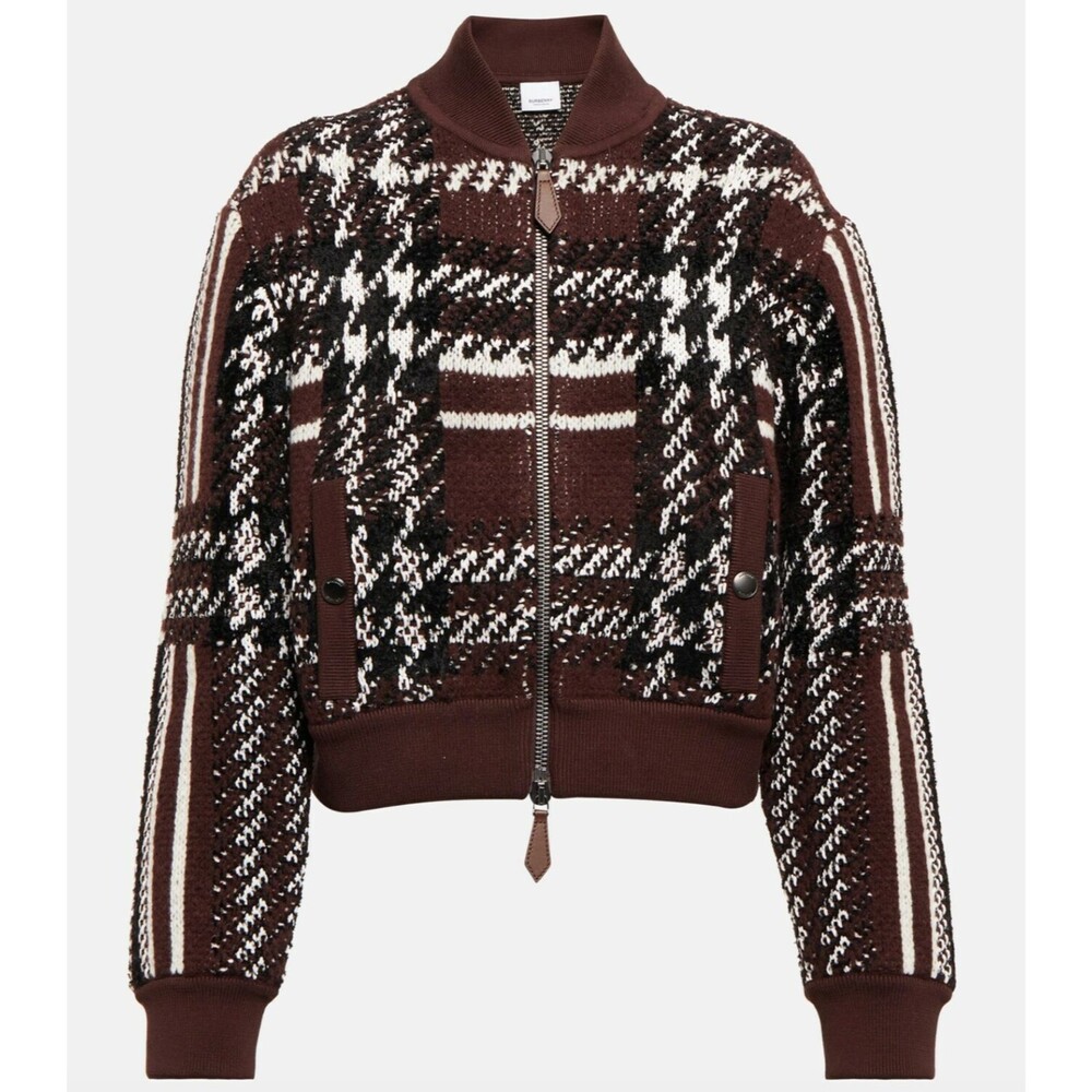 BURBERRY | Checked Wool-Blend Bomber Jacket FW22 • Size Small
